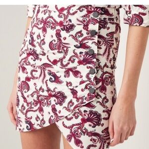 Ba&sh floral button side skirt size 0 NWT